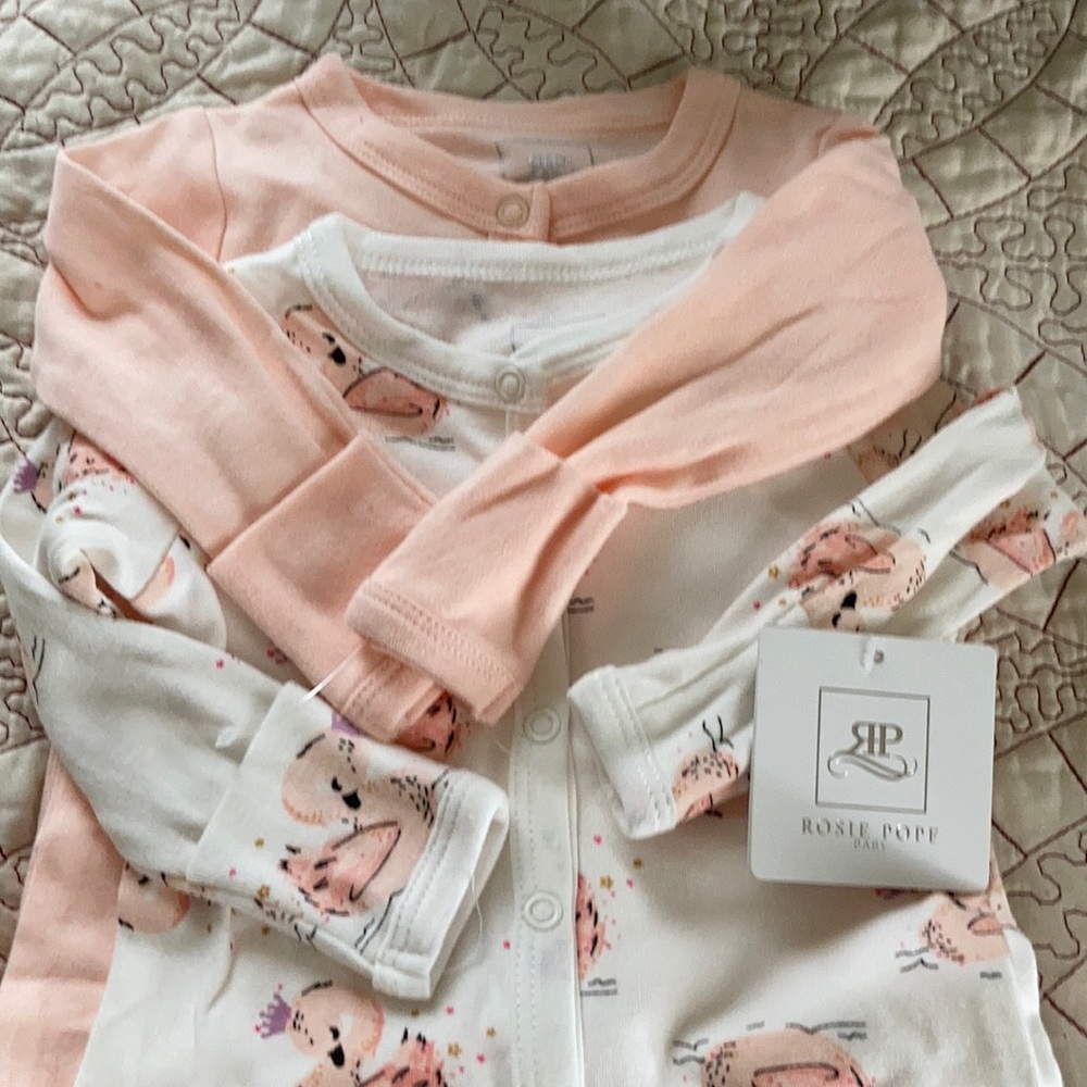 Rosie Pope baby one piece footie  (set)